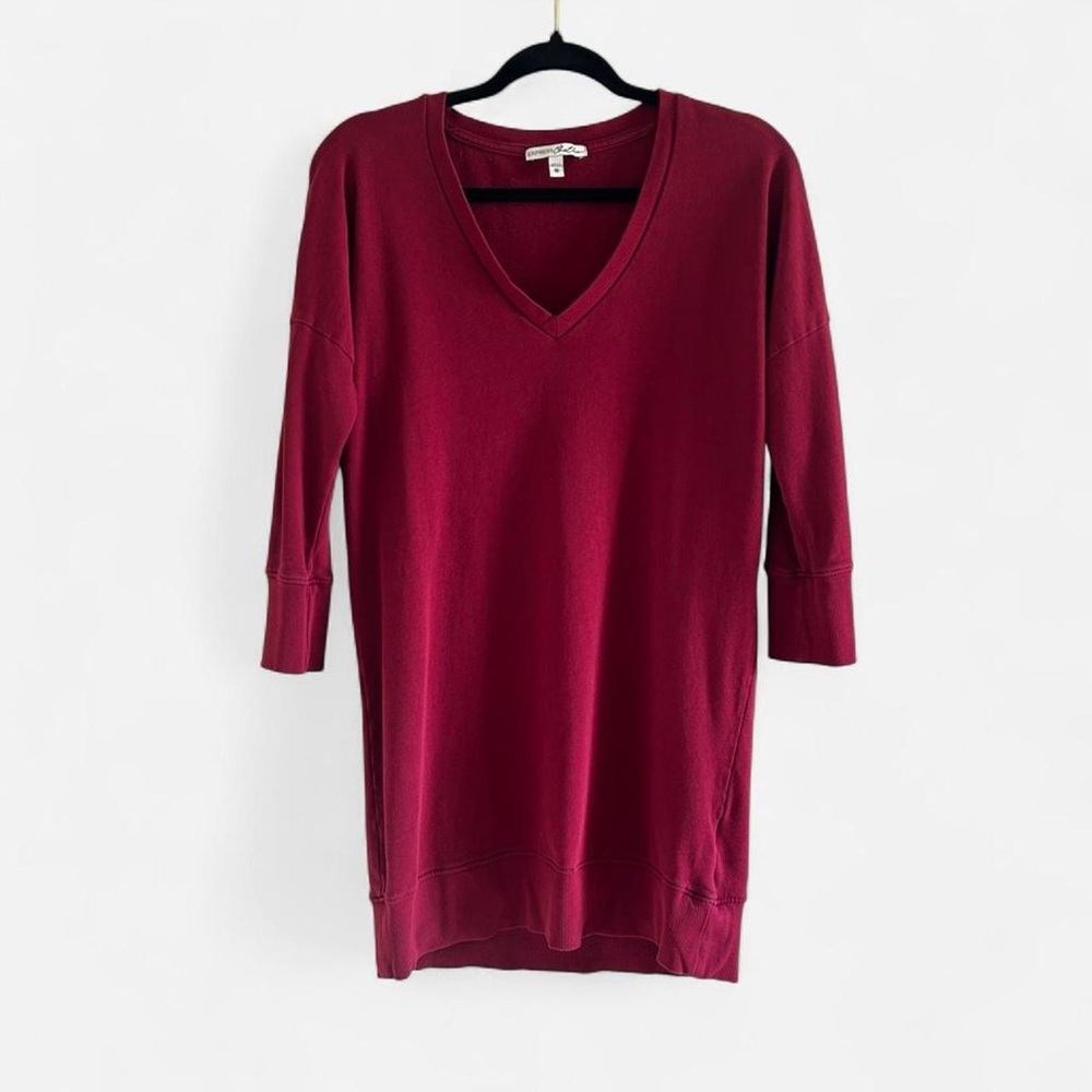 Express‎ Deep Red V-Neck Sweater Dress